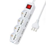 VELAMP - Meervoudige stekkerdoos met meervoudig stopcontact (4 Schuko-stopcontacten + 10/16 A en 8 stopcontacten 10/16 A tweepolig), stekkerdoos met meervoudige stekker 16 A, kabel 1,5 m, verlichte