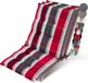 Beautissu Coussin de dossier bas Premium Sun-NL Set de 3 100x50 cm - Résistant aux UV & Coussin de 8 cm d'épaisseur pour chaise de jardin Bandes de fixation antidérapantes Tissu résistant Anthracite Rayé Rouge