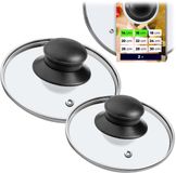 KADAX glazen dekselset, 2 stuks, 14-16 cm, met handvat
