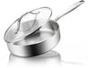 BE Living Hapjespan Inox Met Deksel - Ø 24 cm - Keramisch - Inductie Pan - PFAS Vrij Anti Aanbak - Bakpan - Essential Series