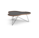 Swedese Flower table 107 x 114cm black, 45cm, walnut wood edge, chromed base