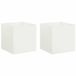 vidaXL Plantenbak 2 stuks Wit Metaal Vierkant 35 x 35 x 35 cm