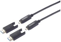 SpeaKa Professional SP-13597808 HDMI-kabel Glasvezel / HDMI Aansluitkabel HDMI-A-stekker, HDMI-micro-D-stekker, HDMI-A-stekker, HDMI-micro-D-stekker 20.00 m