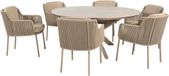 4 Seasons Outdoor Prado Bernini dining tuinset 160xH75 cm rond 7 delig keramiek latte