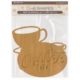 Stamperia - Crafty Shapes for Scrapbooks, Albums, Cards, Bullet Journals and More, Decorate with Papers and Paint, Perfect for Hobbies, Crafts, and Gifting (Coffee and Chocolate, Cup and Plate)