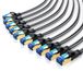 Primewire Flaches LAN-Kabel Set 10 Stück, CAT 8, 40 Gbit/s, 0,5 Meter, Schwarz