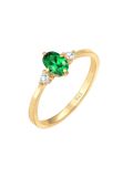 Elli Ring Dames Band Elegant met Zirkonia Kristallen Groen in 925 Sterling Zilver Ringen