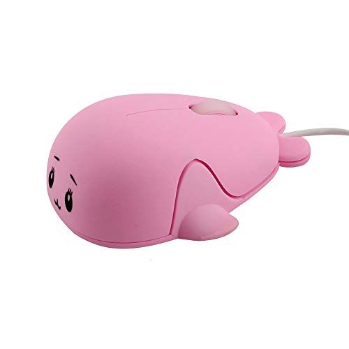SXBan Panda SXBan Modieuze Leuke Baby Dolfijn Vorm USB Bedrade Muis 1600 DPI Optische Gaming Muizen voor PC Laptop Computer (Roze)