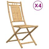 VidaXL Tuinstoel Gecapitonneerde zitting Bamboo 4 stuks 43 cm Zithoogte