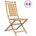 VidaXL Tuinstoel Gecapitonneerde zitting Bamboo 4 stuks 43 cm Zithoogte