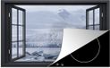 Merkloos KitchenYeah® Inductie beschermer 81.6x52.7 cm - Doorkijk - Berg - IJs - Inductiebeschermer