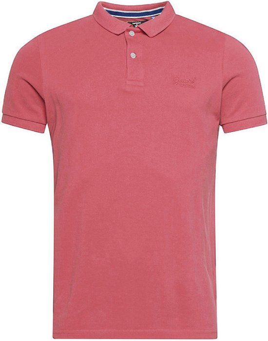 Superdry Classic Pique Poloshirt - Roze - Maat XL - Mannen