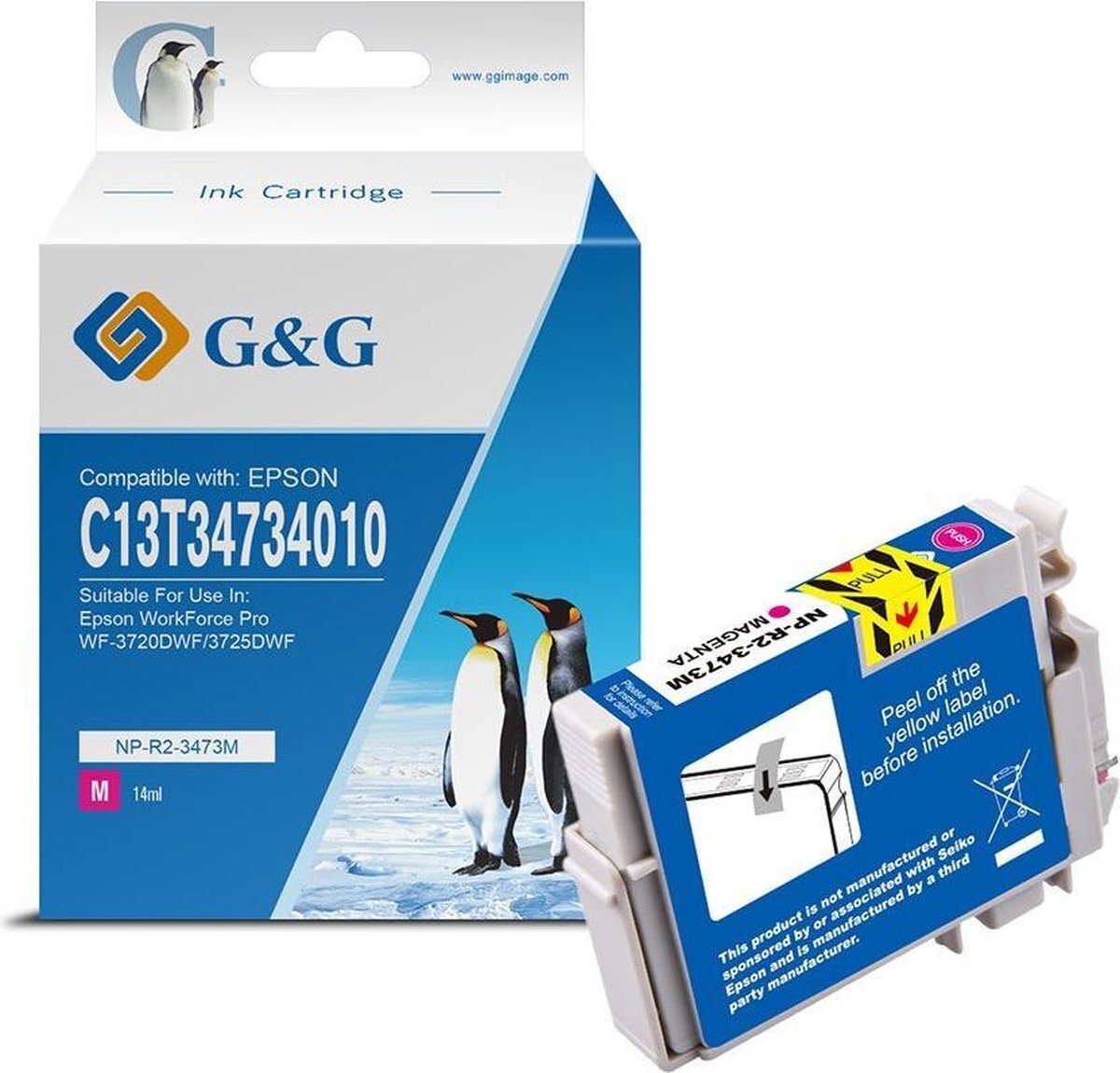 G&G Epson 34XL Inktcartridge Magenta -Huismerk