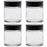 4 Viva Haushaltswaren 4 glazen potten 30 ml/zalfpotjes/crèmepotjes van helder glas incl. etiketten
