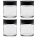 4 Viva Haushaltswaren 4 glazen potten 30 ml/zalfpotjes/crèmepotjes van helder glas incl. etiketten