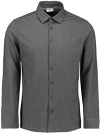 No Excess hemd in melange twillstructuur gris foncé L