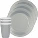 Santex Feest/Verjaardag Servies Set - Zilver - Karton