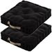 Stof Textile Vloerkussen DUO - 2x - Zwart - Katoen - 45 x 45 x 10 cm