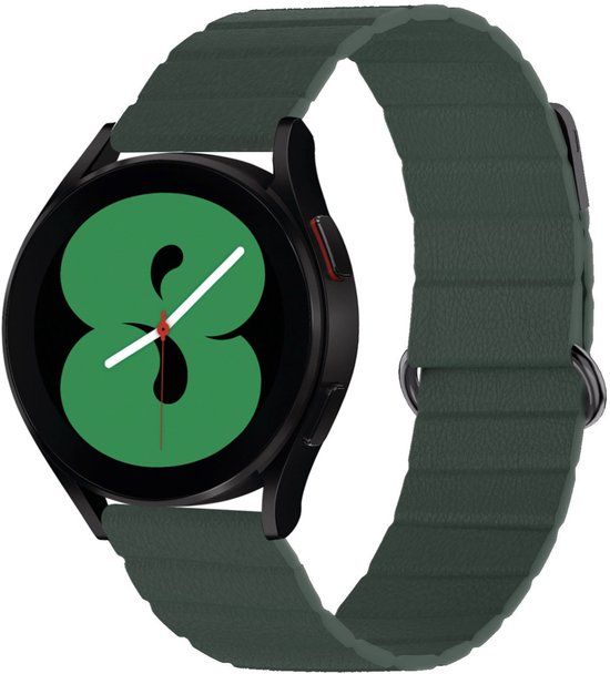 imoshion Ploonk Magnetisch lederen bandje - Geschikt voor Samsung Galaxy Watch 7 (40/44mm) - Groen