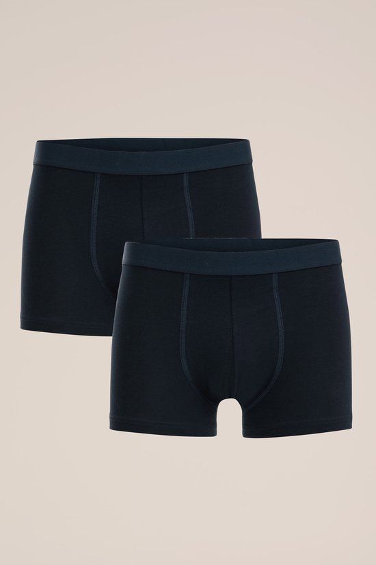 WE Fashion Heren boxershorts, 2-pack, Dark blue, Effen, 95% Katoen, 5% Elastaan, Maat M