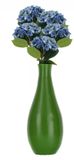 CHAKS Kunstbloem Hortensia tak - 5x - blauw - 35 cm - losse steel - Kunst zijdebloemen