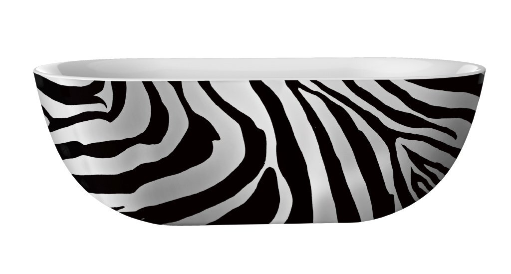 Best Design Zebra acryl vrijstaande bad 180 x 86 cm Bicolor zwart/wit