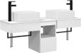 vidaXL Ensemble de meubles de salle de bain 3 pièces Blanc 136 x 35 x 80 cm Bois traité