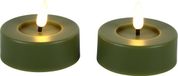 Countryfield Bougie LED Maxi Vert 2 pièces Ø 6,5 cm