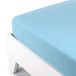 Caleffi 20197 hoeslaken, effen, flanel, voor tweepersoonsbed, hemelsblauw