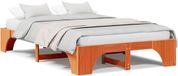 vidaXL Bedframe, bruine was, 120 x 190 cm, massief grenenhout