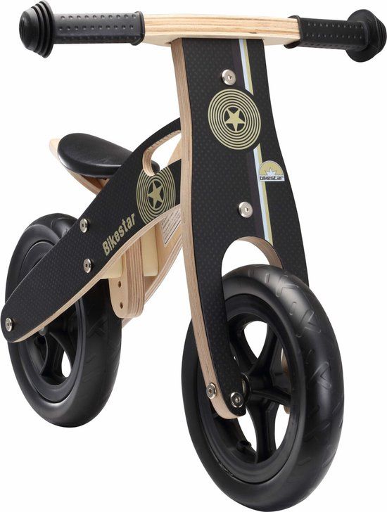 Bikestar Houten Loopfiets - 10 inch wielen - Zwart