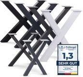 HOLZBRINK Pieds de table Métal Blanc Forme X 60x43 cm