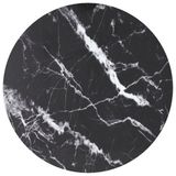 VidaXL Tafelblad ø40x0,8 cm gehard glas met marmeren design zwart
