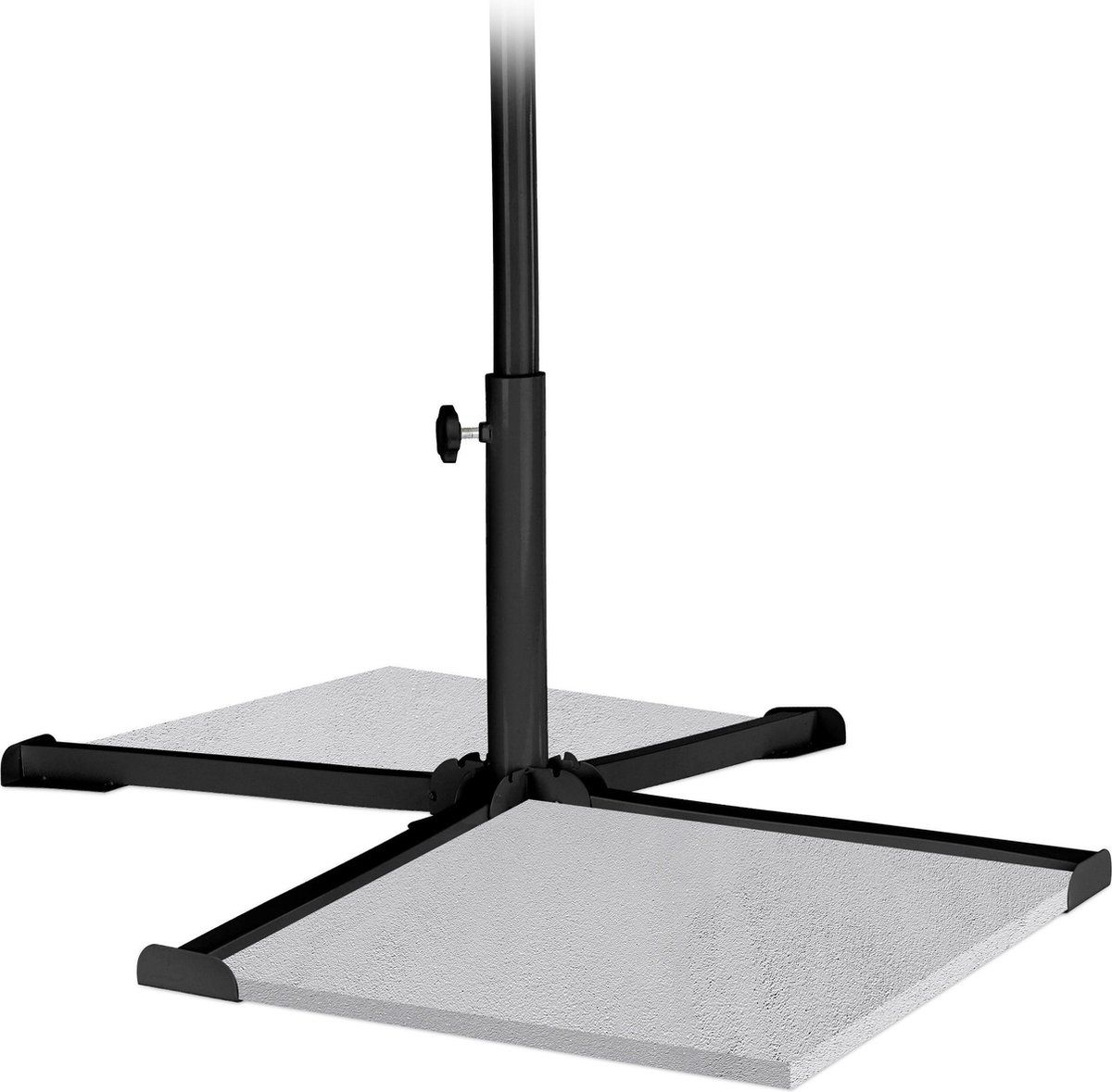 Relaxdays parasolvoet zwart - parasolstandaard - kruisvoet - parasolhouder - voor tegels