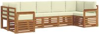 vidaXL - 7-delige loungeset - Hoek loungeset - Natuurlijk en crème - Acacia hout