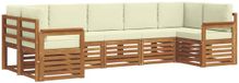 vidaXL - 7-delige loungeset - Hoek loungeset - Naturel en crème - Acacia hout