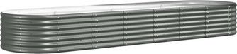 vidaXL Jardinière 296x80x36 cm acier galvanisé gris