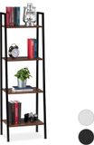 Merkloos Relaxdays ladderrek - 4 etages - staand - 136 x 44 x 31,5 cm - industrieel - bruin