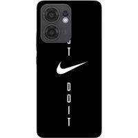 Oppo Hoesje voor Oppo Reno 13F met Nike-logo, Just Do It, zwarte achtergrond