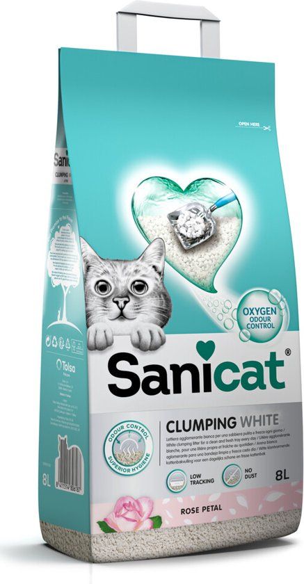 Sanicat Clumping White Rose Petal Kattenbakvulling - 8 liter
