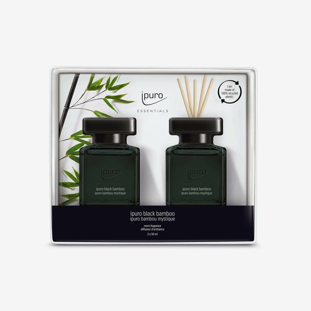 ipuro ESSENTIALS black bamboo Reed aroma diffuser - Green - 0.05 l - 2 pieces