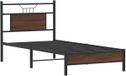 vidaXL Bedframe - bewerkt hout - bruin eikenkleur - 90x190 cm