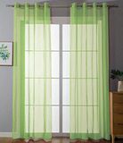 Gardinenbox Gardinenbox set van 2 ooggordijnen transparant »Uni« Gardine Stores gordijn oogjes loden bandafsluiting woonkamer, 20332-cn2, 100% polyester, appelgroen, HxB 245x140 cm