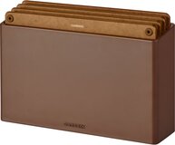 Combekk Snijplankenset 4pcs - 100% Gerecycled ABS en FSC Geperst Hout - Antibacterieel - Vaatwasser bestendig - Bruin - 20x30 cm