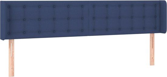 VidaXL Hoofdbord met randen 163x16x78/88 cm stof blauw