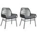 VidaXL Fauteuil de jardin Assise capitonnée Polyrotin, Acier Gris