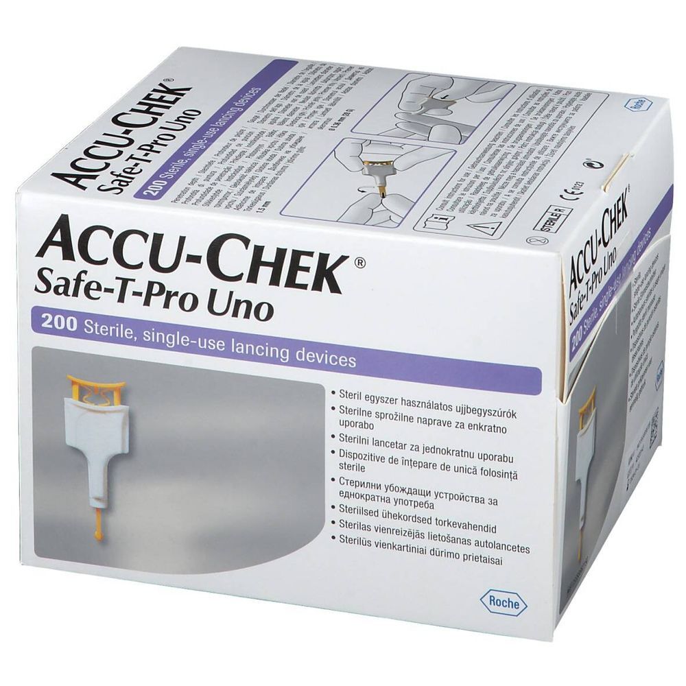 Accu-Chek Accu-Chek Safe T-pro Plus Uno Steriel Wegwerp 200 st