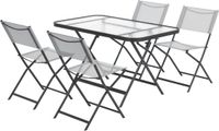 Outsunny Patio Eetset Metaal 120x70x70cm Grijs