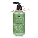 Accentra HERBAL SPA zeepdispenser met handzeep - vloeibare zeep in een decoratieve pompdispenser, fles van gerecycled materiaal, 290ml, geur: Citroen & Tijm - navulbaar