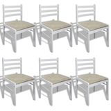 VidaXL Eetkamerstoelen 6 stuks Polyester Wit